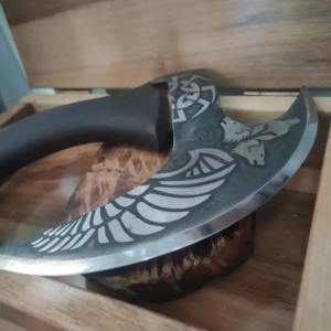 КРИЛО ЯНГОЛА ексклюзивна сокира ручної роботи майстра Сергія Дитюка, Сталь - У8 - інструментальна. Photo 3